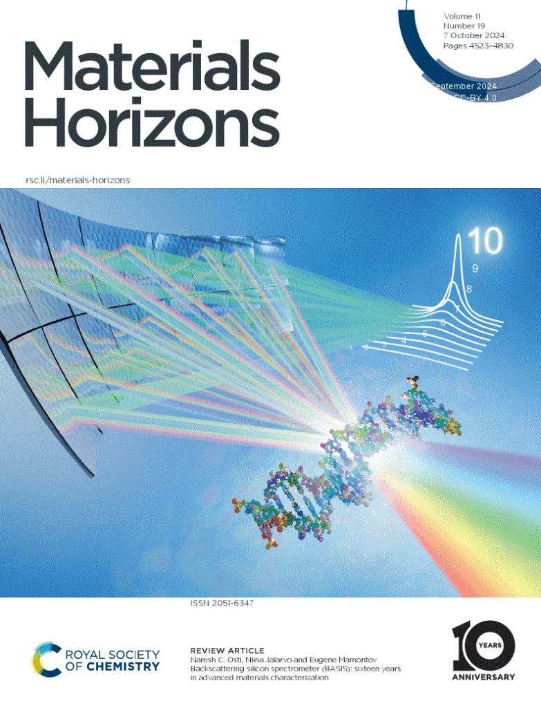 Materials Horizons, Vol 11, No 19, 7 October 2024 cover